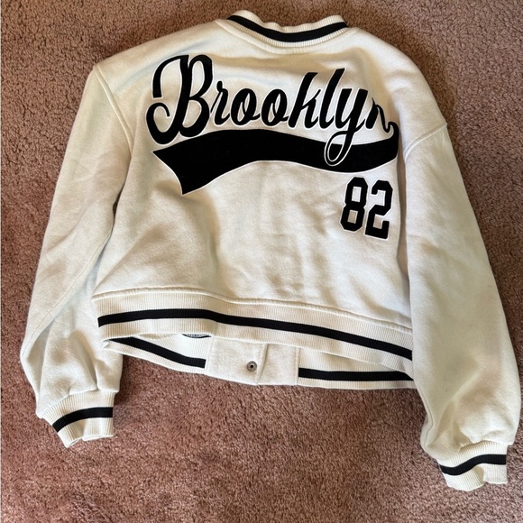 Zara Kids White and Black Varsity Jacket - Picture 3 of 3